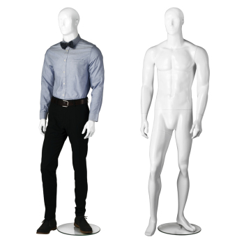 Premium Fiberglass Glossy White Full Body Male Mannequin