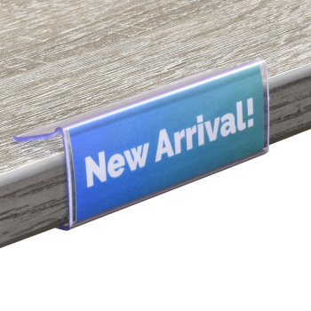 Wood Shelf Label Holder - Clip On Shelf Edge Ticket Holder - Pack Of 50 