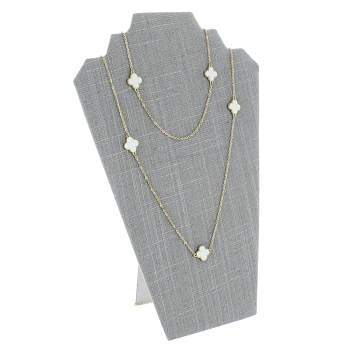 Linen Gray Multiple Necklaces Paperboard Easel Display - 12.5 inch Tall