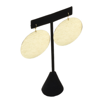 Black Velvet T-Shape Earring Display Stand Jewelry Organizer - 5.75 Inch Tall