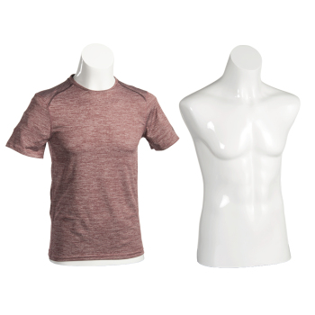 Male Tabletop Half Body Torso Form - Glossy White