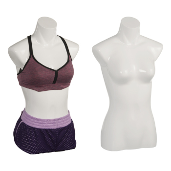 Female Tabletop Half Body Torso Form - Glossy White