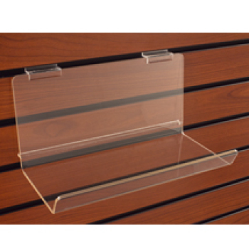 5-Inch Deep Acrylic Slatwall Shelf With Lip