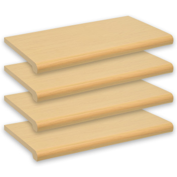 Maple Plastic Bullnose Shelf - 13 in. D x 24 in. L - 4 per Carton