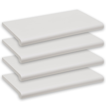 White Plastic Bullnose Shelf - 13 in. D - 4 per Carton 