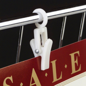 White Plastic Swivel Clip - 10 per package