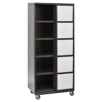 Deluxe All Steel Mobile Double Sided Retail T Shirt Display with Metal Pegbord Sides for 10 T-Shirts