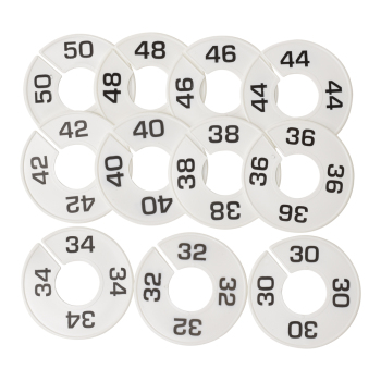 Round Men Clothing Rack Size Divider Assortment - Pack of 33
