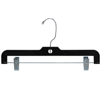 14 in Heavyweight Skirt & Pant Hanger with Clips - Black - 100 per carton
