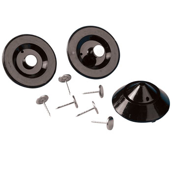 8.2 MHz Checkpoint Compatible Black Dome Hard Tags with Pins - 100 pack