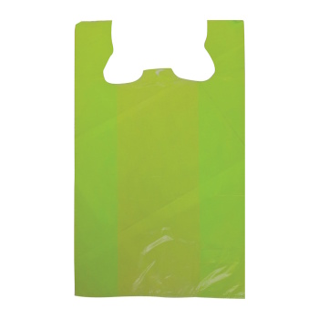 Bright Green Plastic T-Shirt Bag - 11.5 x 7 x 21 - Box of 1000