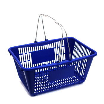 Large Blue Plastic Shopping Basket - 18 3/4 in. W x 12 1/2 in.