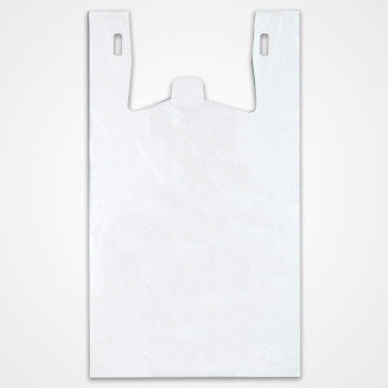 White Plastic T-Shirt Bags - 11 1/2 x 7 x 21 - Box of 1000