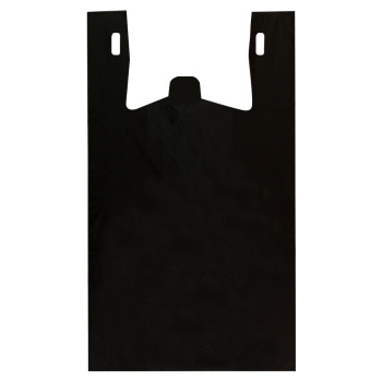 Black Plastic T-Shirt Bag - 10 x 5 x 18 - Box of 1000