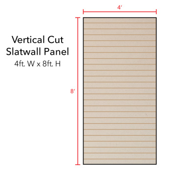 Almond Vertical Slatwall Panels - 8 ft. x 4 ft 