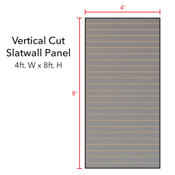 Gray Vertical Slatwall Panels - 8 ft x 4 ft 
