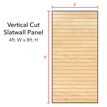 Maple Vertical Slatwall Panels - 8 ft x 4 ft 