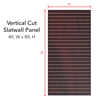 Mahogany Vertical Slatwall Panels -8 ft x 4 ft 