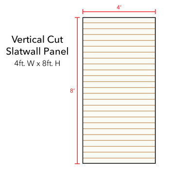 White Vertical Slatwall Panels - 8 ft x 4 ft 