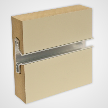 Almond Horizontal Slatwall Panels with Metal Inserts - 4' H x 8' W