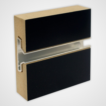 Black Horizontal Slatwall Panels with Metal Inserts - 4' H x 8' W  