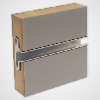 Gray Horizontal Slatwall Panels with Metal Inserts - 4' H x 8' W