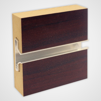 Mahogany Horizontal Slatwall Panels with Metal Inserts - 4' H x 8' W