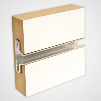 White Horizontal Slatwall Panels with Metal Inserts - 4' H x 8' W