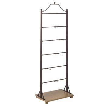 Bronze Metal Display Stand with Wood Base Shelf