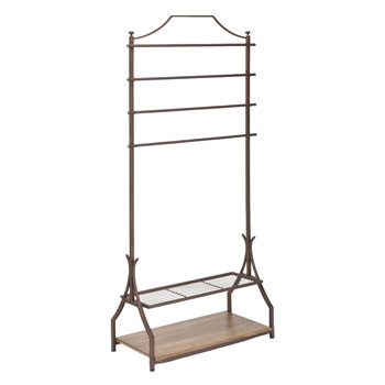 Bronze Clothing Rack with Bottom Shelves