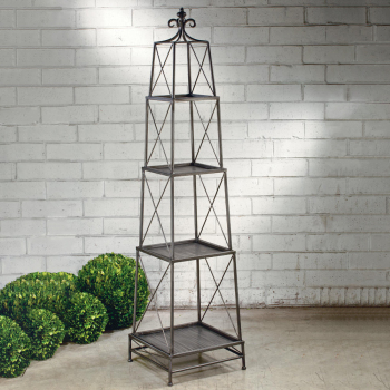 Gunmetal Black Metal 4-Tier Stackable Stand