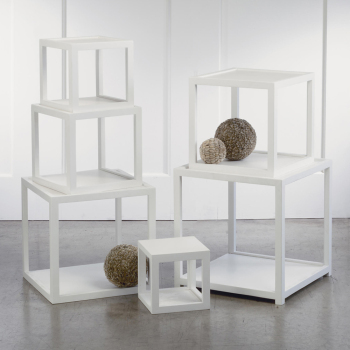 White Wood Cube Riser Pedestals - Set of 6