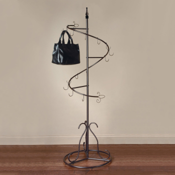 Brown Metal 15 Hook Spiral Floor Display