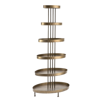 6 Tier Oval Metal Tray Tower Display