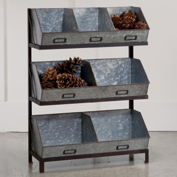 Industrial Metal Storage Bin Display