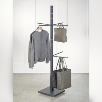 Black Metal 4-Way Display Rack with 12 Arms