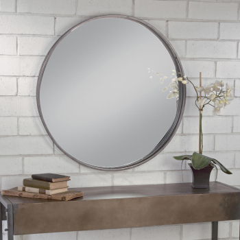 Antique Metal Round Wall Mirror