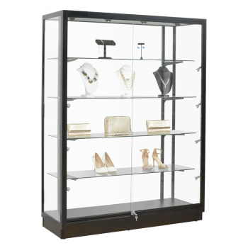 48 Inch Wide Assembled LED Lighted Glass Retail Display Case - with Adjustable Height Glass Shelves
