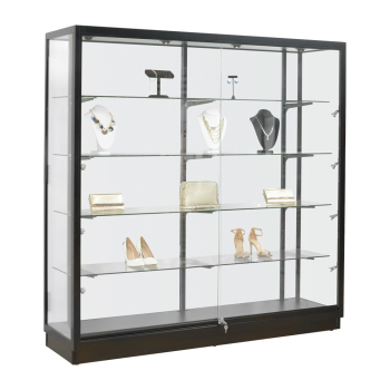 70 Inch Wide Assembled LED Lighted Glass Retail Display Case - Showcase with Adjustable Height Glass