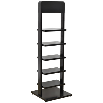 Black Metal 5 Shelf Floor Standing Merchandiser 