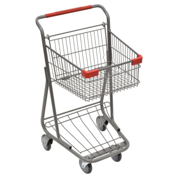 35 Liter Single Basket Wire Convenience And Liquor Store Express Shopping Cart In Grey