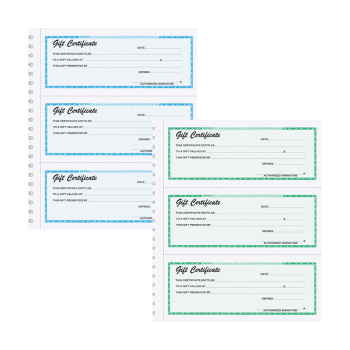 Gift Certificates Wire Bound Books