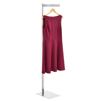 Chrome Retail Clothing Display Rack with Straight Display Arm