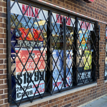 Steel Folding Storefront Security Double Gate
