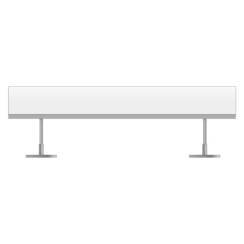 28"W X 4"H Acrylic Sign Holder W/ Gunmetal Stems And Feet