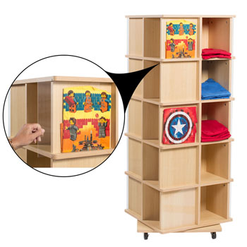 Revolving Wooden Fully Assembled T-Shirt Display - Holds 20 T-shirts  