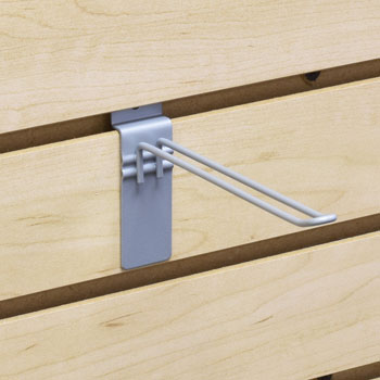 6-Inch Gray Metal Slatwall Peg Hooks 100-Pack &ndash; Heavy Duty Euro Loop Design