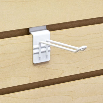White 4 in Safety Peg Hooks for Slatwall - Carton of 50