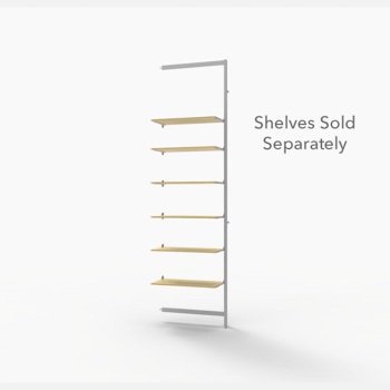 94 in.H Wall Shelving Add-On Display with 6 Shelf Brackets - White