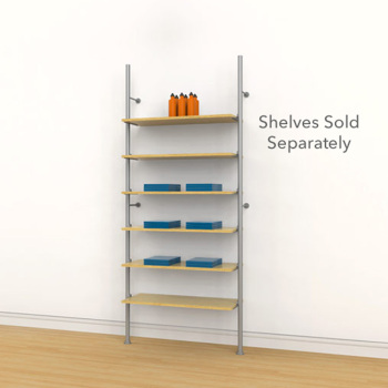 92 in. H Aluminium Poles Shelving Unit with 12 Shelf Brackets